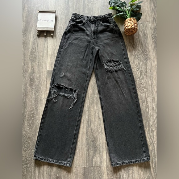 Garage Street Wide Leg Jean - Black Destructed size 00 - Picture 4 of 13